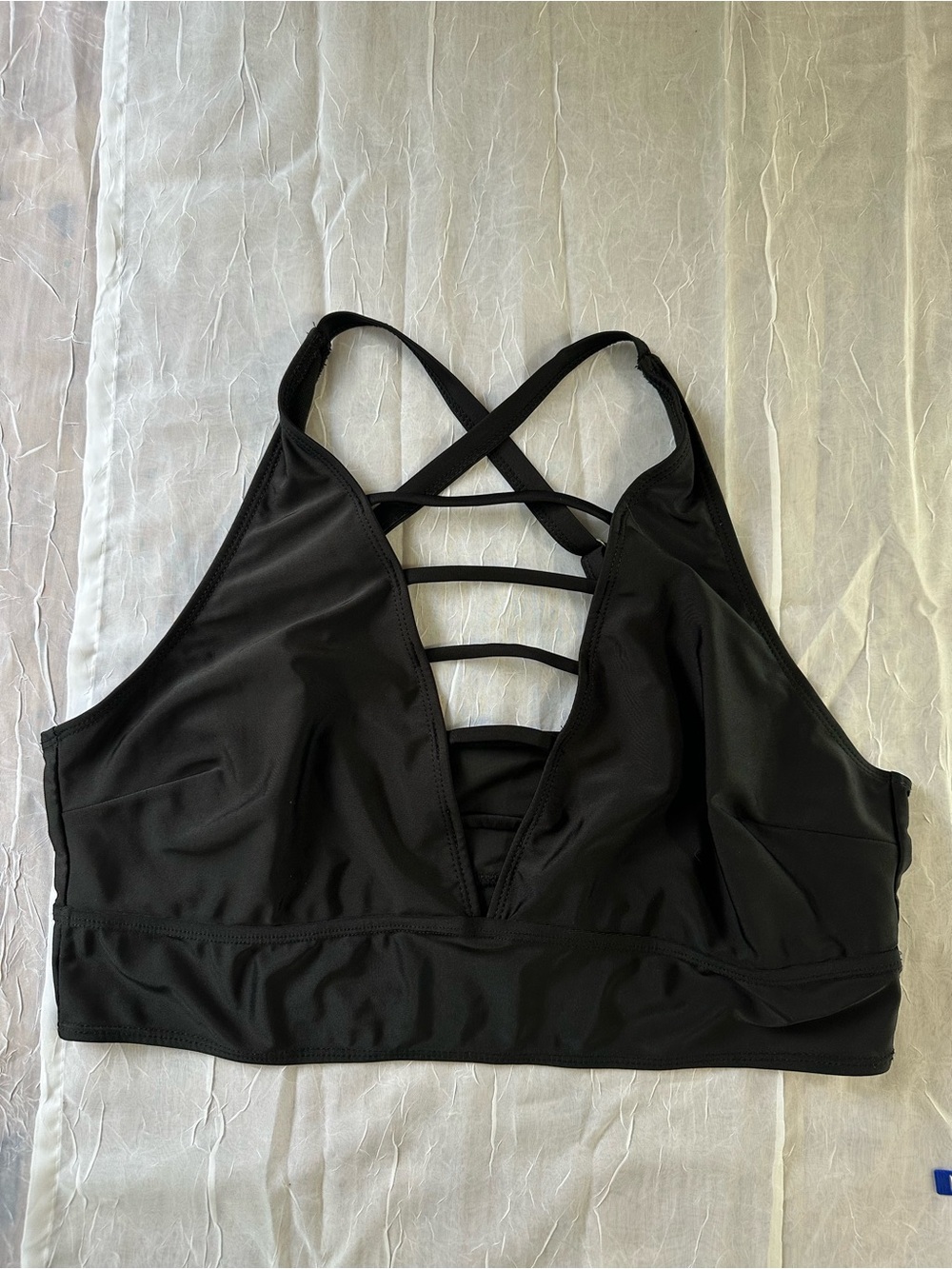 Black Strappy Bralette Style Swim Top